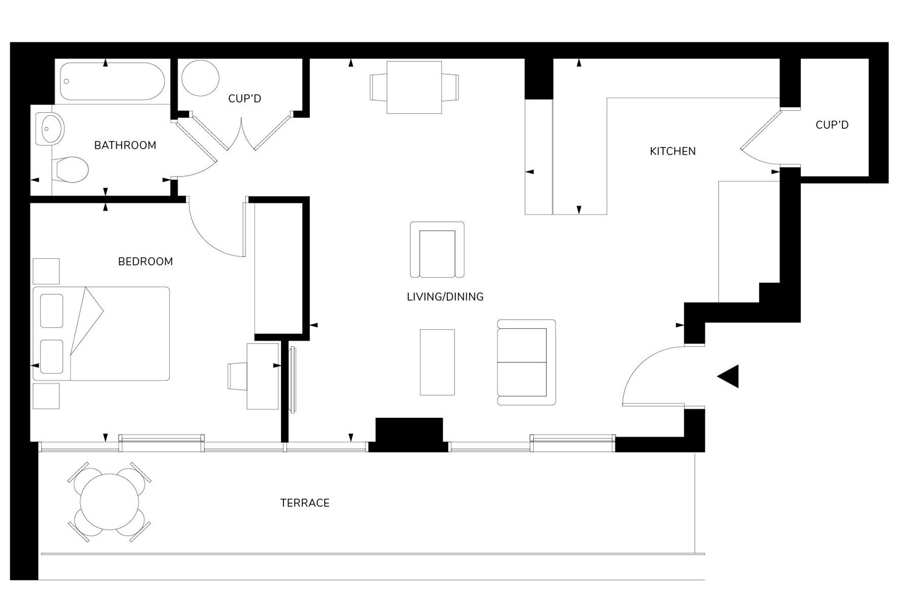 Two Bedroom Riverwalk Floorplan 1