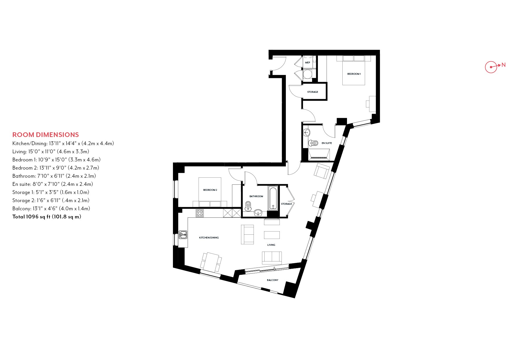 MyLo Nine ELms Point Two Bedroom Apartments Floorplans